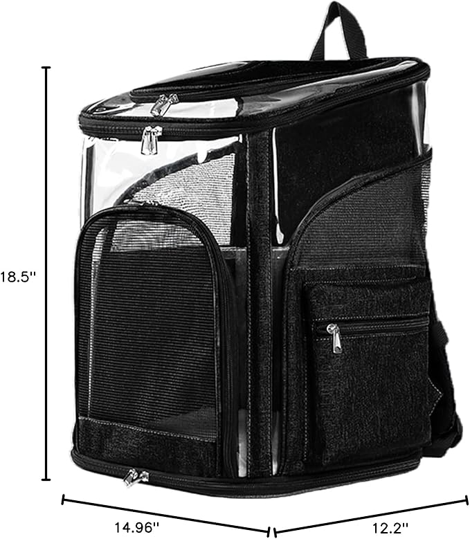 Cat Carriers Dog Carrier Pet for Small Medium Cats Dogs Puppies up to 25 Lbs, TSA Airline Approved Soft Sided, Collapsible Travel Puppy - Black Grey (M: 13" LX11.4 WX17.3 H, Black)