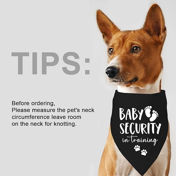 Baby Security in Training Dog Bandana Pet Scarf Pregnancy Announcement Dog Bandanas for Dogs Pet Accessories for Dogs Lovers Pregnancy Reveal Ideas (Black)