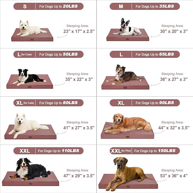 Orthopedic Dog Bed for Medium Dogs - Waterproof Outdoor Protection with Egg Crate Foam, Removable & Machine Washable Oxford Cover, 30x20 Inch, Pink