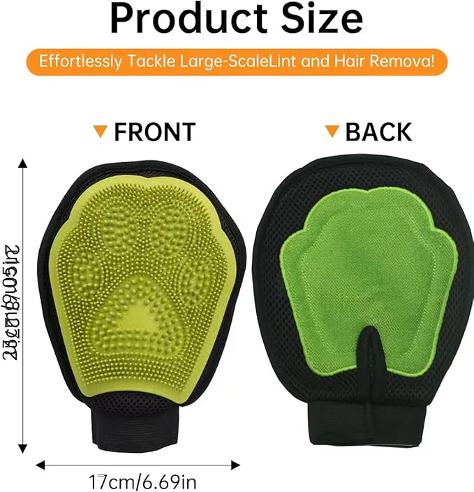 Pet Hair Remover Gloves Bath Brush Gentle Shedding Brushes,Pet Hair Remover Tool for Carpet, Curtain, Clothing, Couch, Car Seat (1PCS)