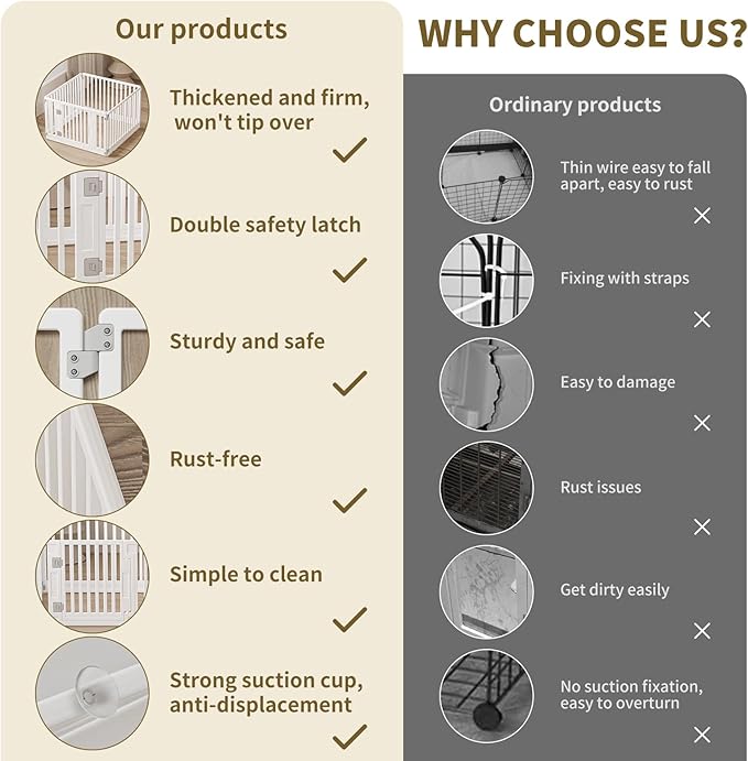 Pet Playpen with Door Dog Playpen Foldable Puppy Playpen for Puppies and Small Dogs 4-Panels Easy Assemble Easy Storing for Indoor and Outdoor, Garden Fence, Garden Border Fence (4 Panels)