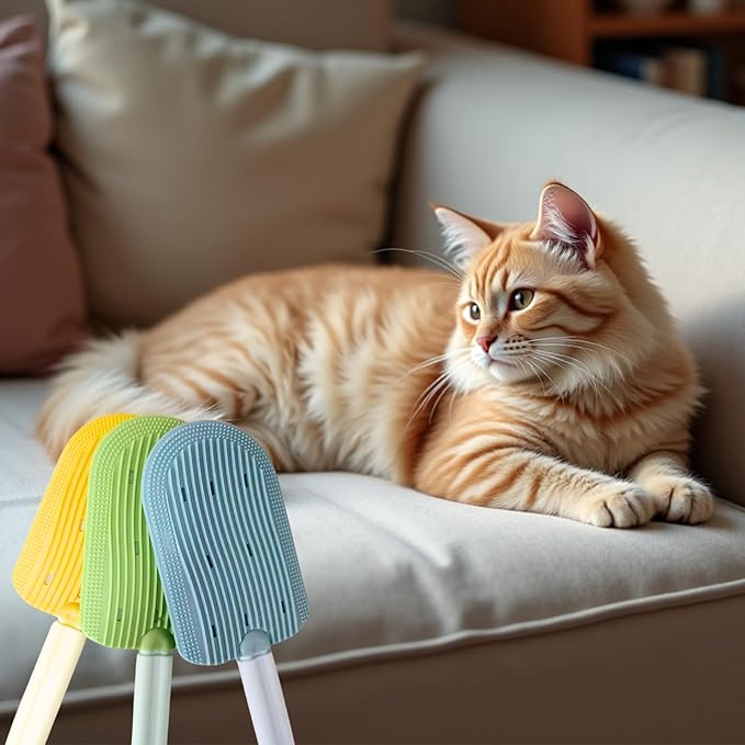 Cat Brush,Soft Cat Brush,Pet Brushes for Shedding,Soft Comb, Short or Long Haired Cats,Pet Grooming,Bath and Massage Brushes(3 pcs)