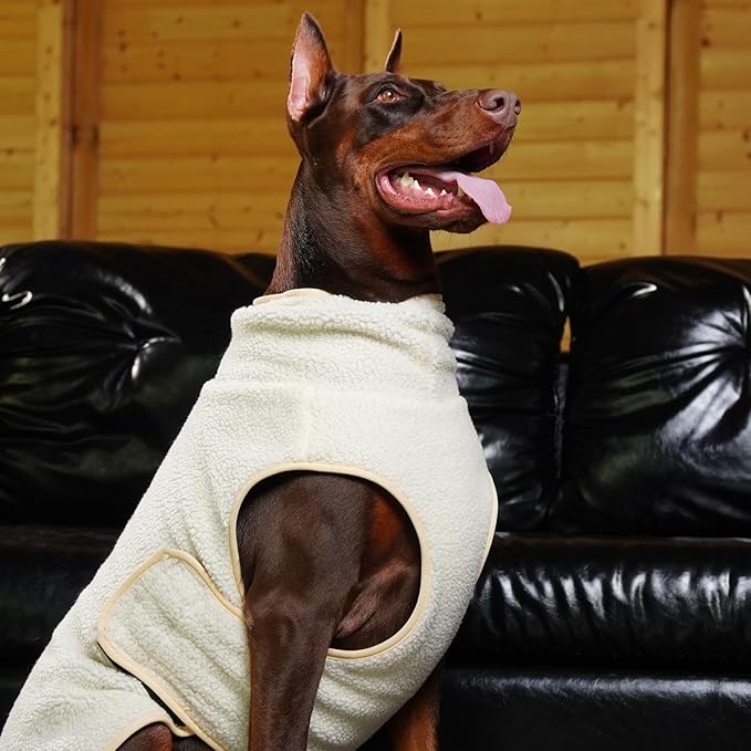 ROZKITCH Reversible Dog Fleece Vest with Harness Hole Super Warm Fleece Sherpa Sweater with Embroidery, Adjustable Double-Sided Plush Sweatshirt for Giant Breeds DarkBlue 5XL