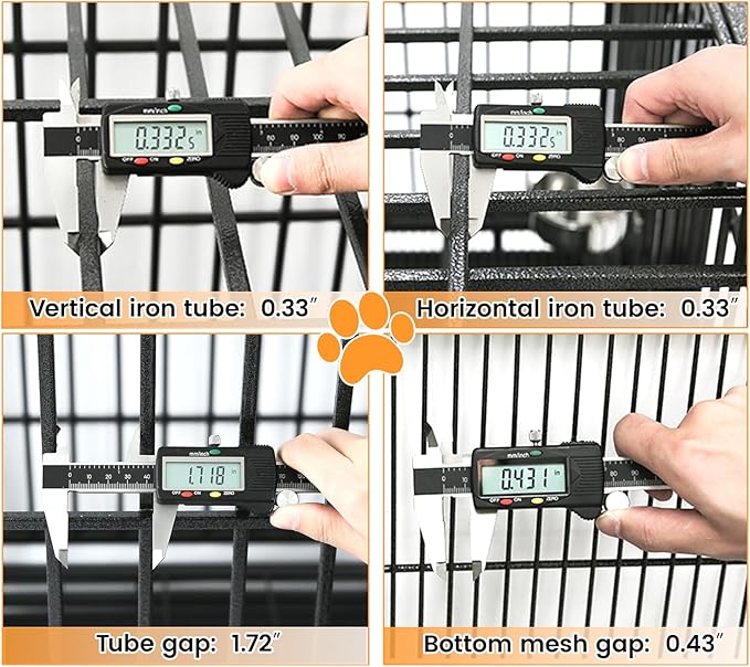 Homey Pet 43 Inch Two Tiers Dog Crate Cage Kennel with Divider, Stackable Heavy Duty Dog Crate for Large Dogs, Escape Proof Indestructible Dog Kennel Indoor with Removable Tray, Lockable Wheels