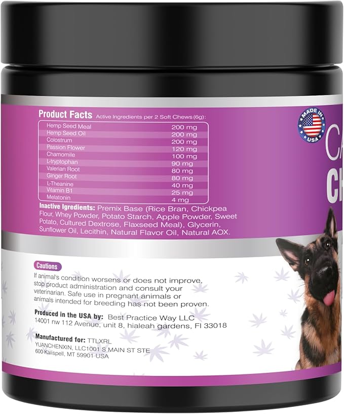 Hemp Calming Chews for Dogs 150PCs Dog Calming Treats and Bites with Hemp Oil - Anxiety and Stress Relief for Dogs Puppy Melatonin Sleep Aid Calm Dog, Noise, Thunder, Barking, Separation, Chewing