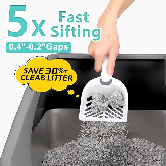 2 Pack Stainless Steel Litter Box | XL Enclosed Cat Litter Boxes with Lid for Big Cats and Multi-Cats | High Sided, Anti-Urine Leakage | Non-Stick Bottom(Multi-Colored