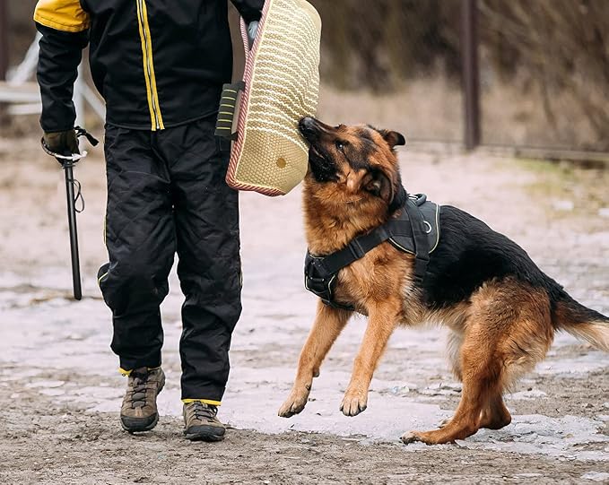 Dog Bite Training Set Dog Bite Sleeve Arm with Whip Agitation Stick, Professional Dogs Agility Training Equipment Protection for Biting, Dog Bite Pillow Tug Toy, Interactive K9 Pitbull German Shepherd
