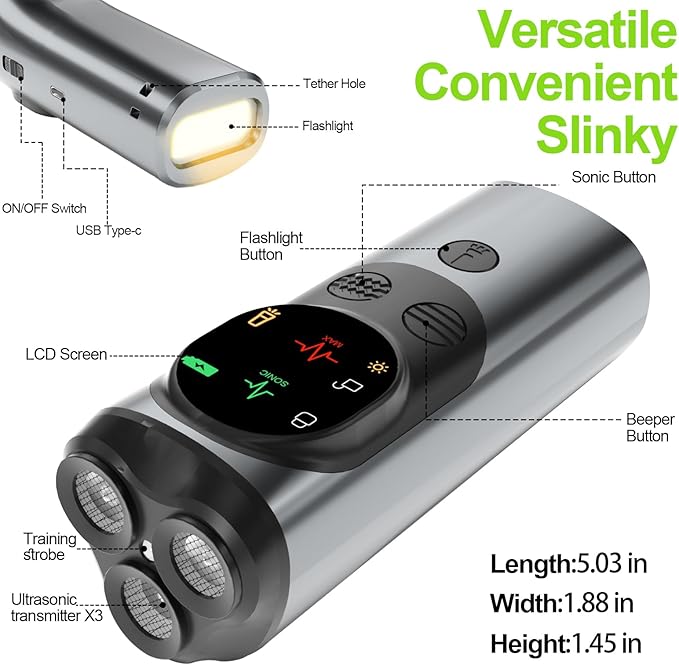 Dog Sonic Bark Deterrents Devices for Own or Neighbor's Dog, 3X Ultrasonic Anti Barking Device for Dogs Bark Deterrent Safe & Effective Stop Dog Barking Device with LED Flashlight Dogs Training Tools