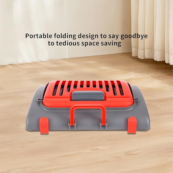 Foldable Travel Cat Carrier, Small Cat Carrier Hard Up to 25lbs, 18" Lx14.5 Wx14 H Front Open Type Plastic Cat Carriers, Red