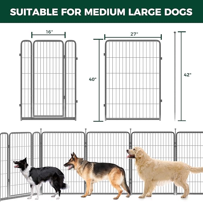 FXW Aster Dog Playpen Designed for Yard, 40inch 16 Panels