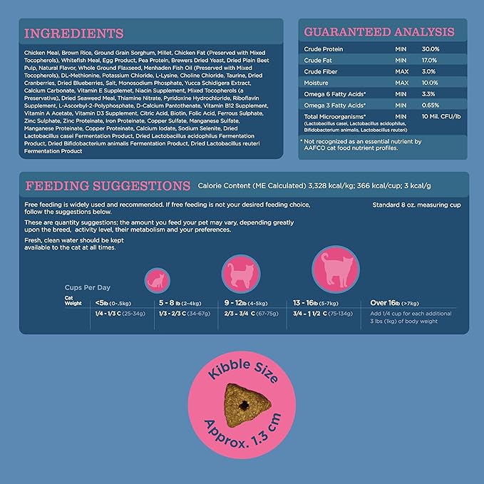 Blackwood Dry Cat Food, Adult Formula, Chicken Meal & Brown Rice Recipe, 4 Pound Bag, High Protein, Slow Cooked