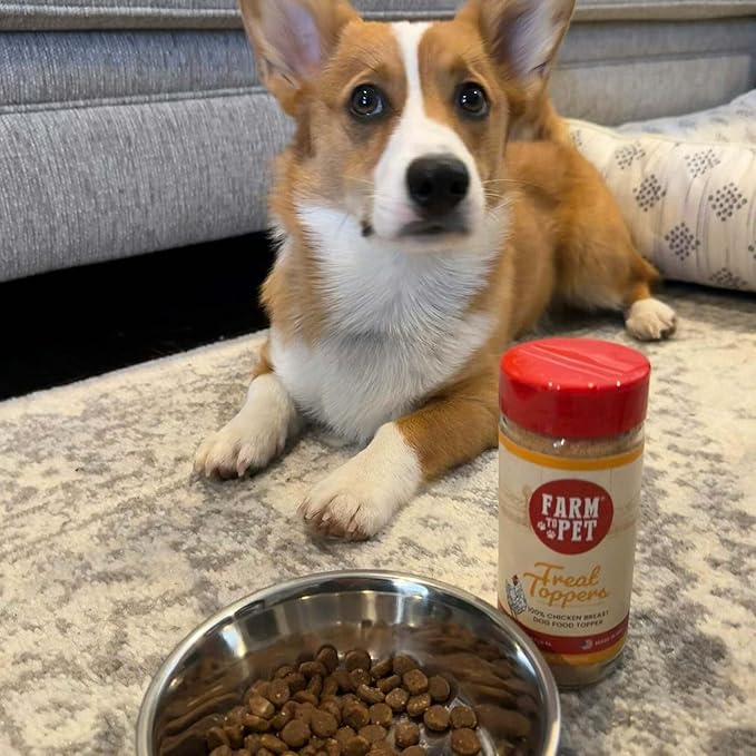 Farm To Pet - Dry Dog Food Topper - 4.7 oz Chicken Meal Toppers for Dogs, Single Ingredient, Lean, All Natural, Healthy Food for Small, Medium, Large Breeds, & Puppies, Made in USA