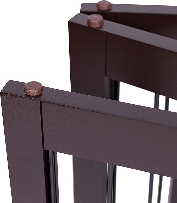 Internet's Best Wire Dog Gate with Arched Top - 4 Panel - 30" Tall - Espresso