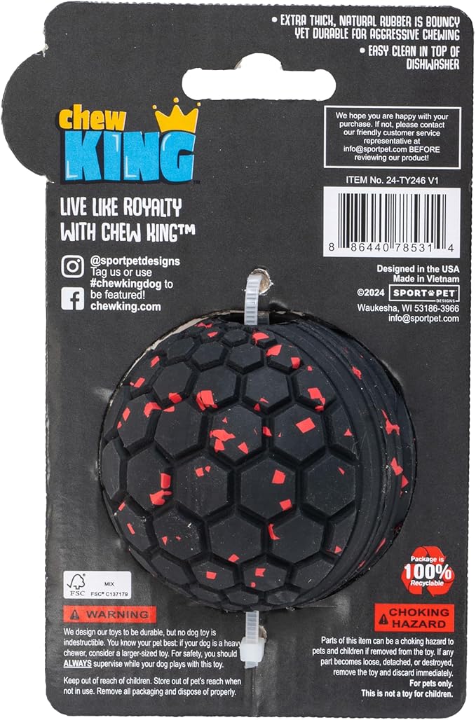 Chew King by Mammoth Supreme Dog Toy Collection, Small 2.5" Supreme Fetch Ball
