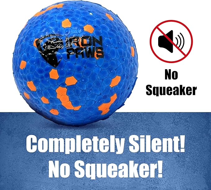 Indestructible Dog Ball, Blue - Tough Dog Toy for Aggressive Chewers, Great for Indoor and Outdoor Play, Soft Dog Toy for Fetch