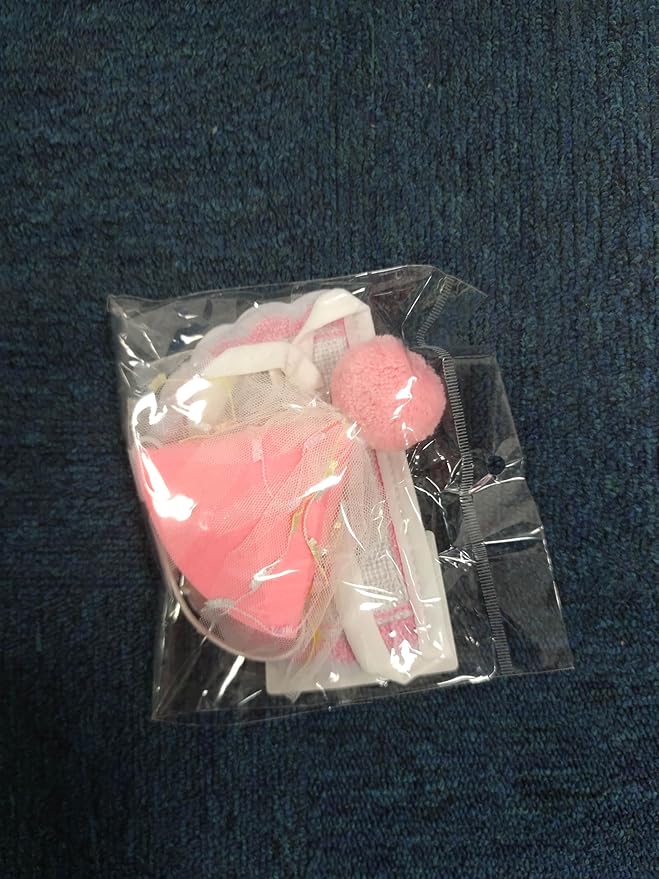 Kunyeah 2Pcs Pet Happy Birthday Hat Scarf Set Puppy Princess Costumes Cute Cat Bandana Outfit Dog Cone Hat wtih Pom-pom Colorful Lace Bib Collar Pet Birthday Decorations Party Supplies (Pink)