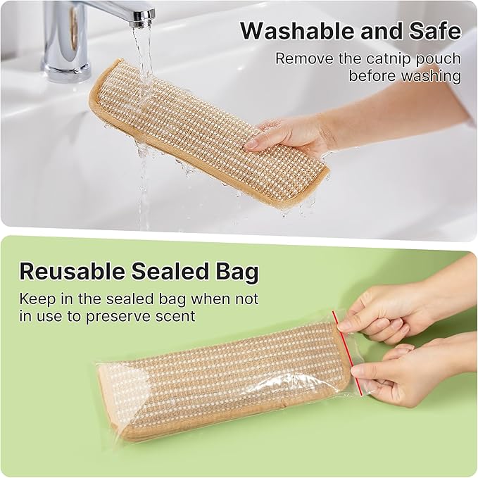 Potaroma Cat Toys Pack of 2 with 6000mg A+ Organic Catnip, Soft Sisal Material Indoor Kitten Scratching and Kicker Toys, Drives Bored Cats Crazy with Fun Interactive Chew