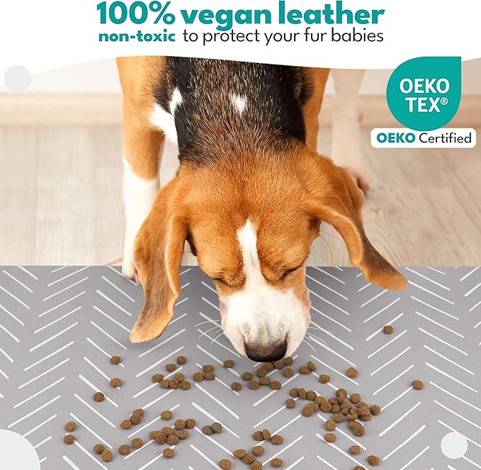 NALALAS Large Dog Mat for Food and Water, Cat Feeding Mat | Large Waterproof Dog Bowl Mat | Non-Slip Pet Food Mat for Floors | Pet Mats for Food and Water | Easy to Clean