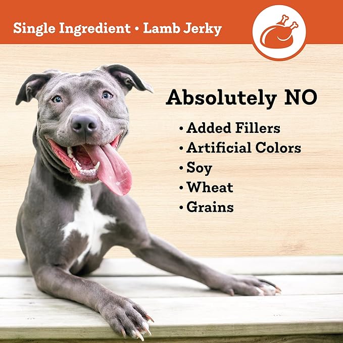 Lamb Jerky Strips Dog Treats, 16 oz – All-Natural, Made in USA, No Fillers or Preservatives – Rich in Vitamins and Minerals