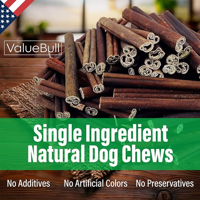 ValueBull USA Collagen Sticks for Dogs, 6 Inch Jumbo Chews, Natural Long-Lasting Dog Treats, 200 Count Bulk Pack - Promotes Joint, Skin & Coat Health with Glucosamine and Chondroitin
