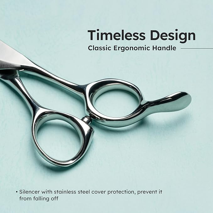 7" Dog Grooming Thinning Scissors – European Style Fast Hair Release, Handcrafted, Ergonomic, VG10 Stainless Steel for Sharper, Tougher, Better Edge Retention, Thinning Rate 50%