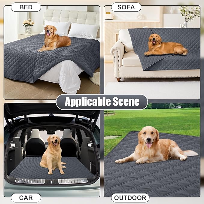 Smiry Waterproof Dog Blanket, Reversible Dog Bed Cover Pet Blanket, Soft Pet Couch Covers for Sofa Washable, Bed Couch Sofa Furniture Protector for Puppy Cat Kids (40"x70", Dark Grey/Dark Grey)