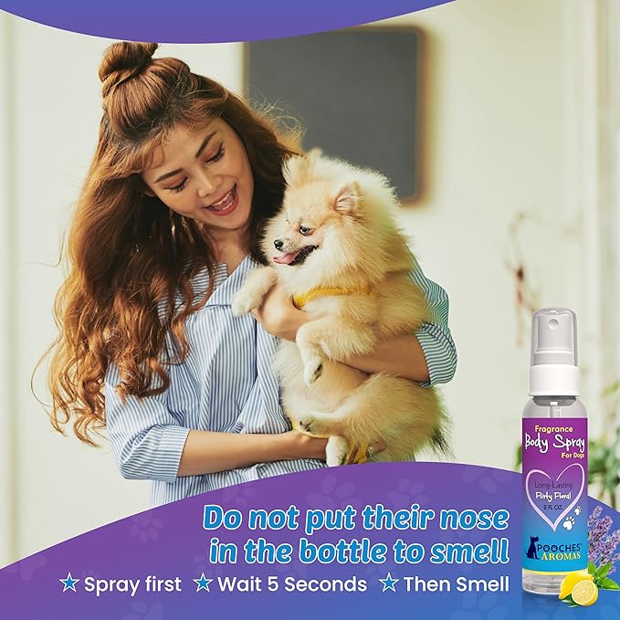 Pooches Aromas Natural Dog Cologne - Premium Grooming Spray - Long Lasting Spray - Deodorizing & Refreshing For Dogs, Adult Canines and Puppies - Aromas Scent to Refresh the Skin (Pack of 6)