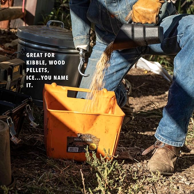 Dog Measuring Food Scoop, Ergonomic No-Slip Grip, 3 Cup Pour Scooper, Good for Scooping Ice & Animal Feeds, Heavy Duty Material, Measuring Cup Markers Inside for Perfect Proportion Every Scoop