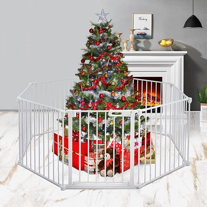 BalanceFrom Easy Walk-Thru Safety Gate for Doorways and Stairways with Auto-Close/Hold-Open Features, 29-Inch Tall, 205-Inch Wide, White