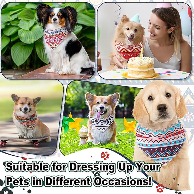 Amylove 120 Pcs Halloween Dog Bandanas Bulk Thanksgiving Day Holiday Triangle Dog Pack Puppy Kerchief Bandana Adjustable Pet Scarf for Pet Cat Costume Accessories Decor(Geometry)