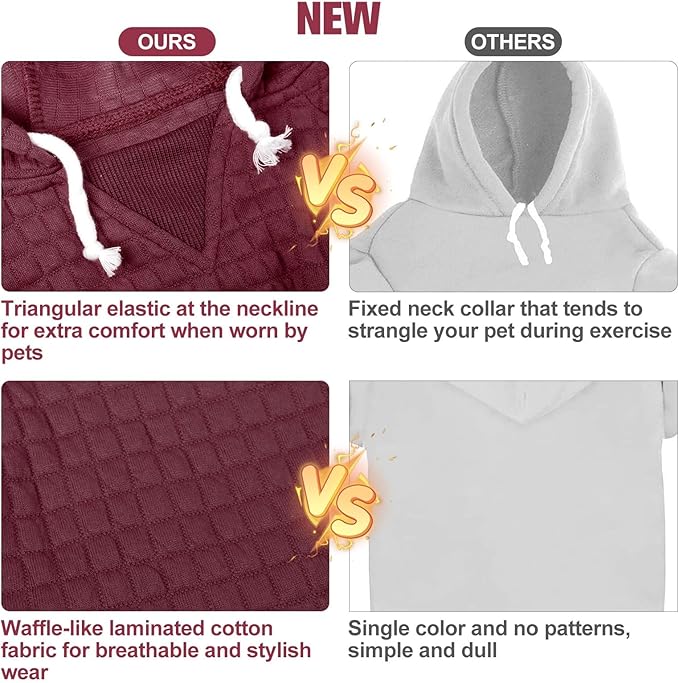 BEAUTYZOO Dog Hoodie for Small Medium Large Dogs, Winter Fall Warm Dog Clothes for Puppy S M Sized Dogs Girl Boy, Dog Sweater Shirt Hoodies with Pocket Bulldog Pitbull Cat Clothing Coat