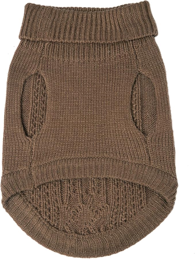 Stretchy Cat Sweater - 17 Colors & 6 Sizes | Snug Winter-Ready Knit for Boy/Girl Cats & Kittens(Brown, Small)