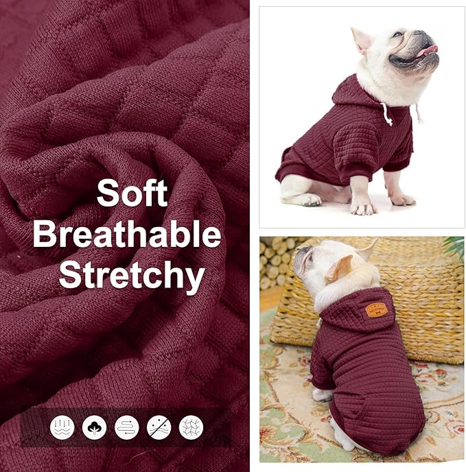 BEAUTYZOO Dog Hoodie for Small Medium Large Dogs, Winter Fall Warm Dog Clothes for Puppy S M Sized Dogs Girl Boy, Dog Sweater Shirt Hoodies with Pocket Bulldog Pitbull Cat Clothing Coat