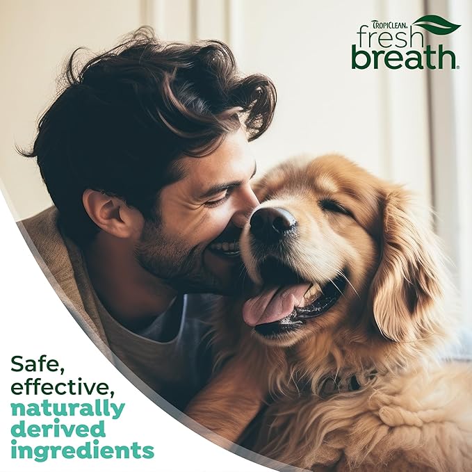 TropiClean Fresh Breath Dental Foam Spray for Dogs & Cats | Quick Breath Freshener and Teeth Cleaning Solution | Made in The USA | 4.5oz.