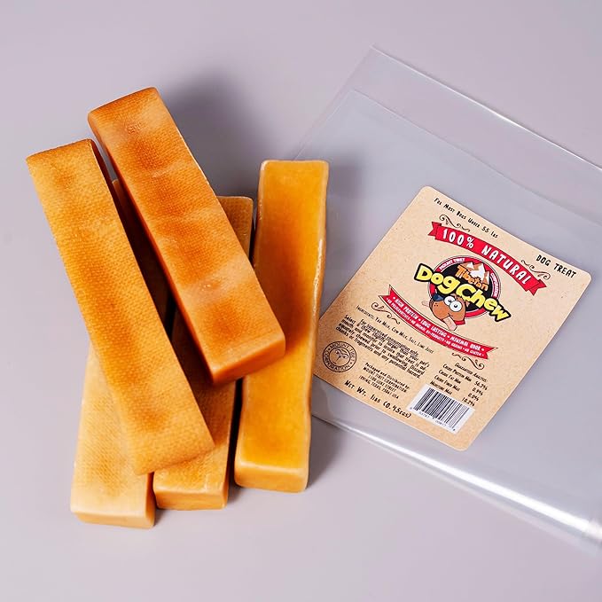 Tibetan Dog Chew Yak Cheese Sticks - Natural Handmade Treats for Large Dogs, Long-Lasting, Easy to Digest with No Additives, Rawhide, Grains, or Gluten, Perfect for Aggressive Chewers, 5 Chews