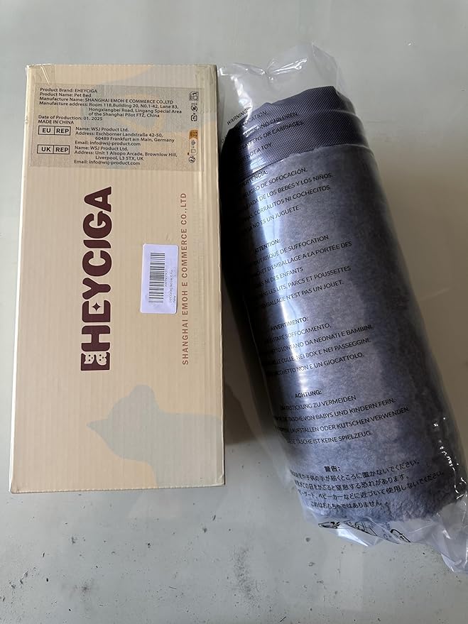 EHEYCIGA Orthopedic XL Dog Beds for Extra Large Dogs with Removable Washable Cover for Crate, Grey, 41x27