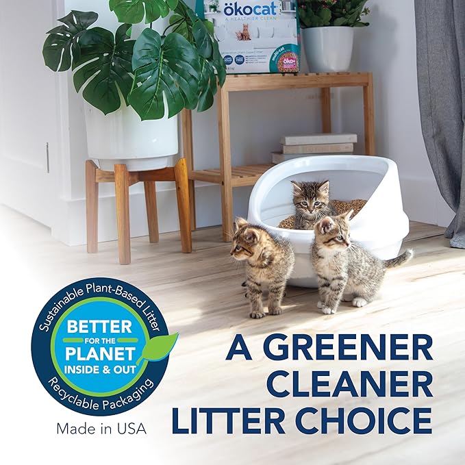 ökocat Multi-Cat Wood Clumping Cat Litter, Unscented, 12.6 pounds - Natural Ingredients, Obliterates Odors with Natural Odor Neutralizer, Clumps Solid, 99% Dust Free, Great for Multiple Cats