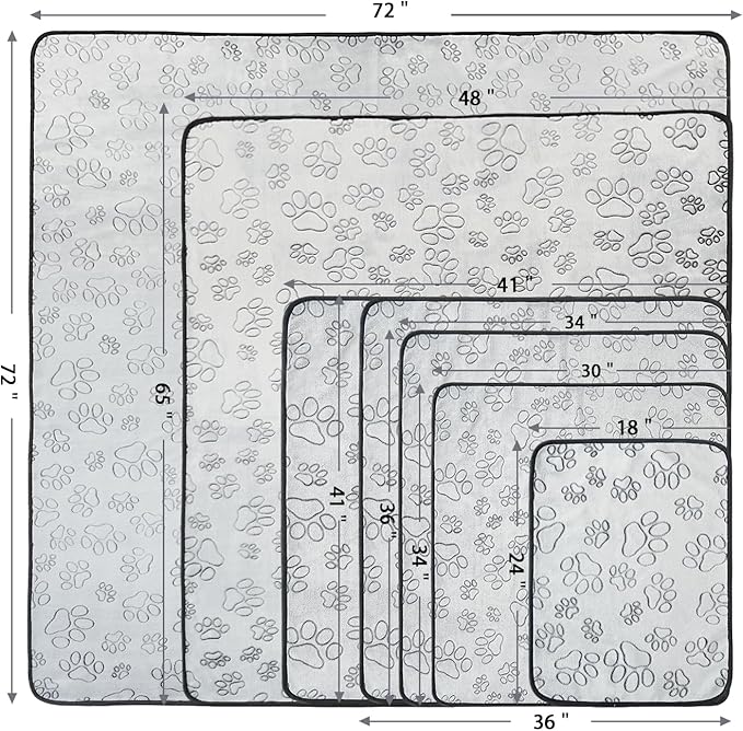 Qeils Reusable Puppy Pads, 6 Pack Washable Pee Pads for Dogs, Non Slip Wee Wee pad, Absorbent and Leakproof Training Mats for Potty, Crate, Playpen, Bed, Sofa, 30"x 34"