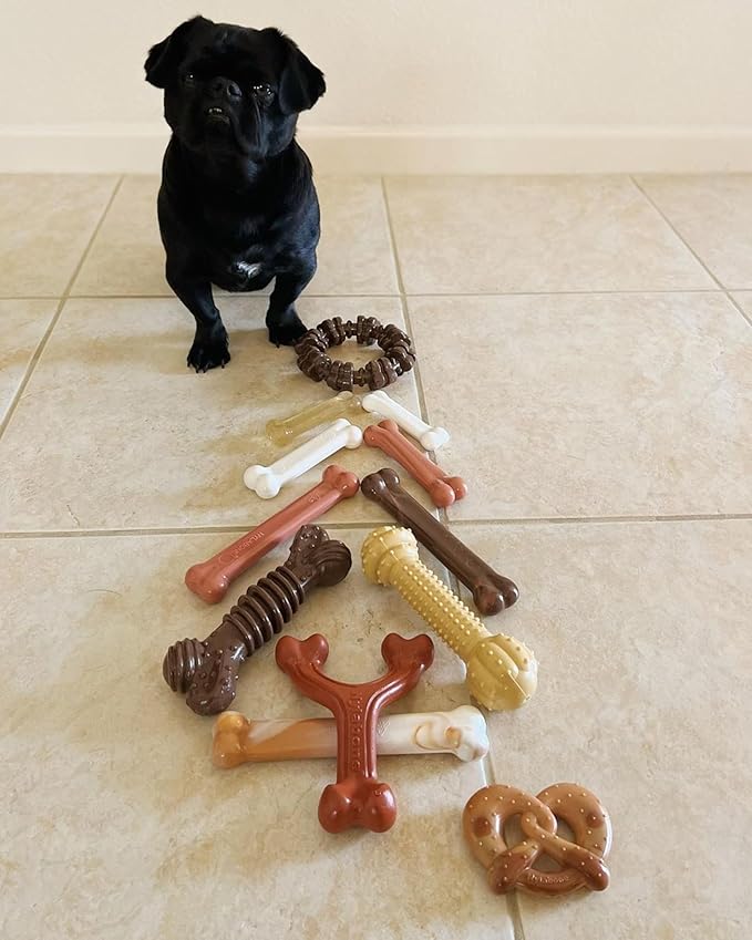 Nylabone Ergonomic Hold Wishbone Power Chew Toy for Dogs, Dog Toys for Aggressive Chewers, Bison Flavor, Small - Up to 25 Ibs, 1 Count