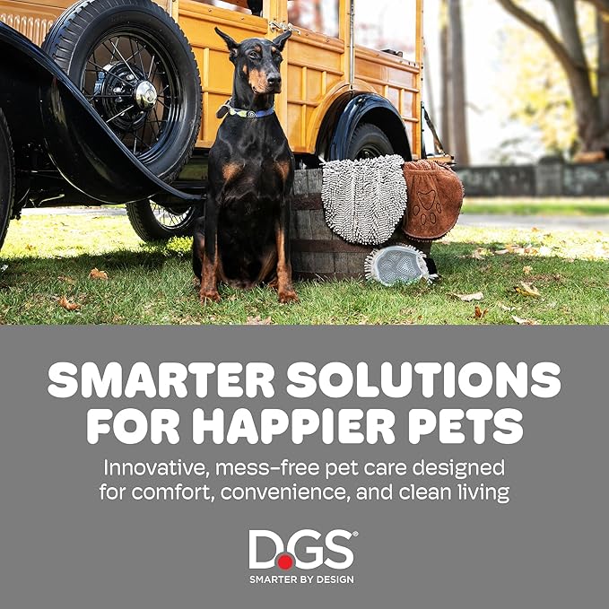 Dog Gone Smart Dirty Dog Doormat - Fast Drying Rug with Super Gripper Backing for Clean Floors - Super Absorbent and Machine Washable Mat for Muddy Paws - Cool Grey