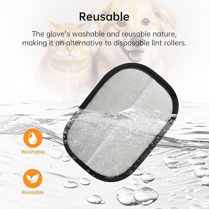 2 Packs Pet Hair Removal Glove,boundle with Anti-Sweat Gloves, Washable Pet Hair Tool for Furniture and Laundry