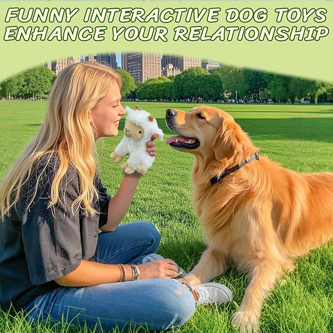 Squeaky Dog Toys for Large- Plush Stuffed Chew Toy with Soft Fabric- Interactive Puppy Toys to Keep Them Busy- Indoor & Outdoor Play