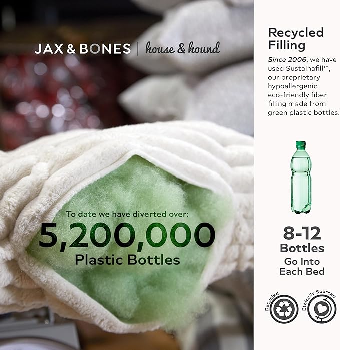 Jax & Bones Relaxer Plaid Dog Bed - Machine Washable Pet Bed for Medium Size Dogs - Hides Shedding Hair, Easy to Clean, Sleep Enhancing