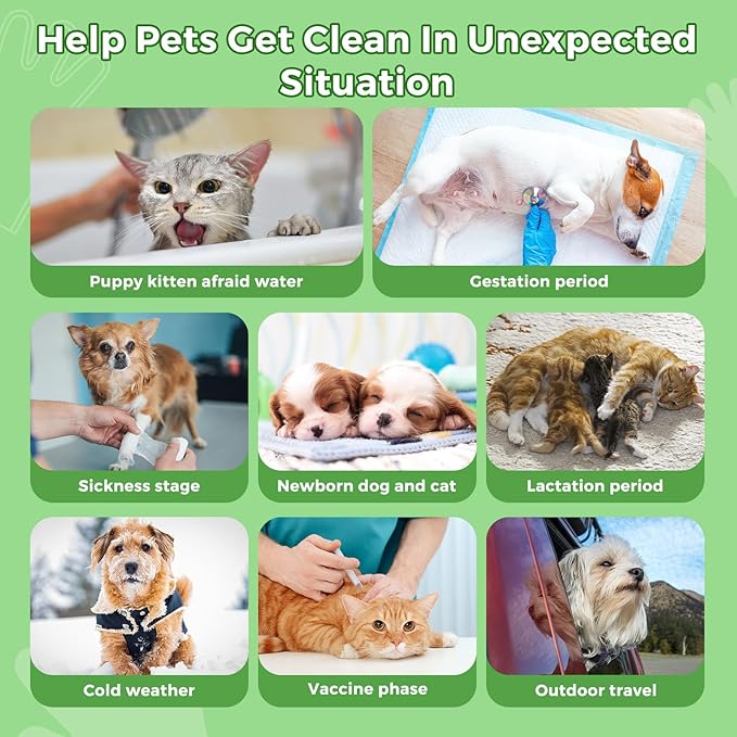 Vannon Extra Thick Pet Bathing Wipes for Dogs & Cats, Cleaning & Odor-Controlling Grooming Gloves, Nourish Fur Glove Wipes for Daily Care and Traveling, Rinse Free, Coconut Scent, 3 Pack, 18 PCS