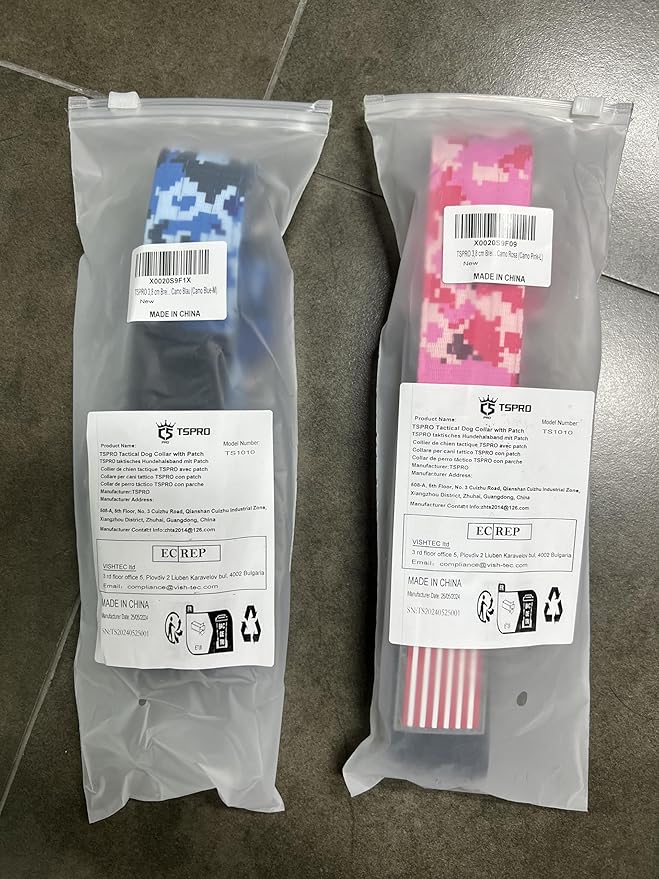 TSPRO Tactical Dog Collar with Metal Buckle & Patch, 1.5 Inch Wide, Adjustable, Durable Thick Collar for Medium to Large Dogs (Camo Cyan)