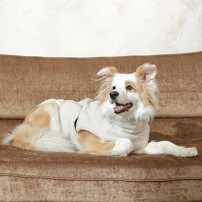 ROZKITCH Reversible Dog Jackets for Large Dogs, Thick Fleece Sherpa Sweater with Leash Hole & Embroidery, Adjustable Double-Sided Plush Sweatshirt for Medium Large Breeds DarkBlue XL