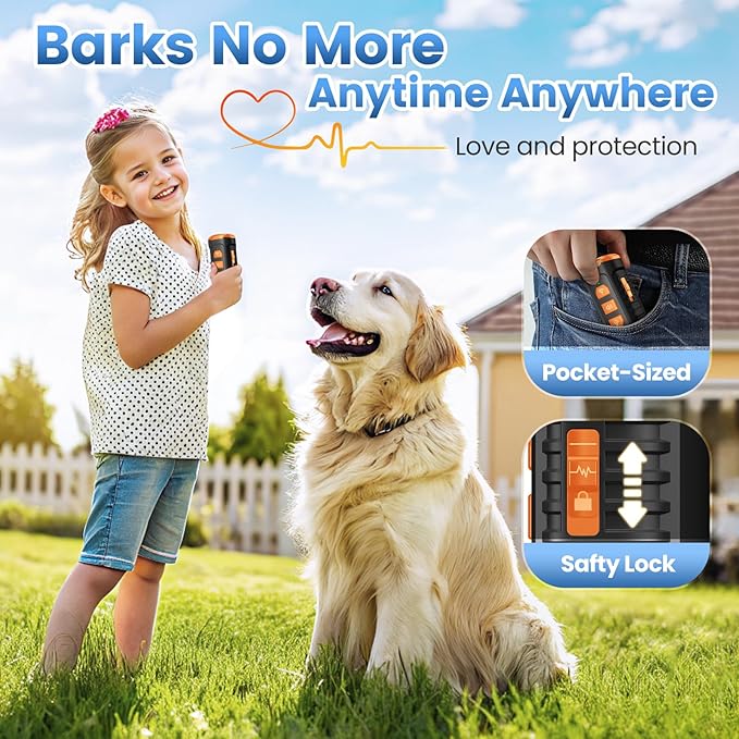 Dog Bark Deterrent Device 3X Anti Barking Device for Dogs, 5 Modes Stop Neighbors Dog Barks No More Safe for All Dogs 50FT Bark Control Indoor Outdoor with Flashlight,Rechargeable Training Device