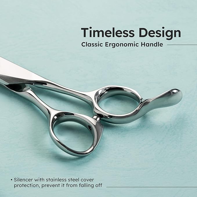 7" Dog Grooming Thinning Scissors – Handcrafted, Ergonomic, VG10 Stainless Steel for Sharper, Tougher, Better Edge Retention, Thinning Rate 50%