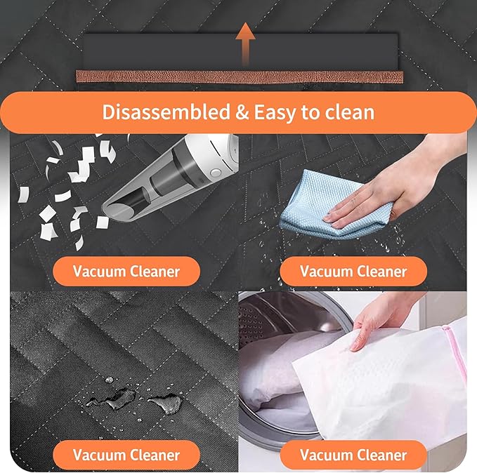 Dog Car Seat Cover for Back Seat,100% Waterproof & Scratchproof Back Seat Pet Cover for Dogs,5MM PP Board Hard Bottom Dog Bed for Car,Supports 400lbs Back Seat Extender for Dogs for Car/SUV