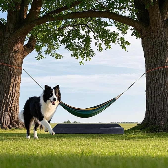 Orthopedic Outdoor Waterproof Dog Beds for Medium Dogs, Washable Crate Bed with Egg Crate Foam Pet Bed Mat and Removable Oxford Fabric Cooling Cover Bed,36"x 26", Black